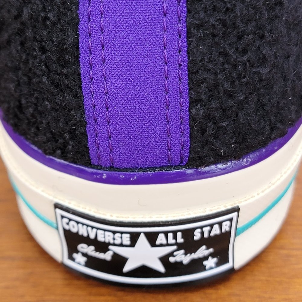 Converse Mens Chuck 70 Hi "Retro Sherpa" 169784C Black/Court Purple/Egret Size 9 - Picture 9 of 13
